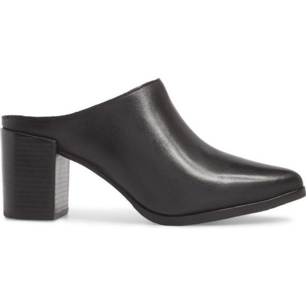 Black Leather Mules by Matisse